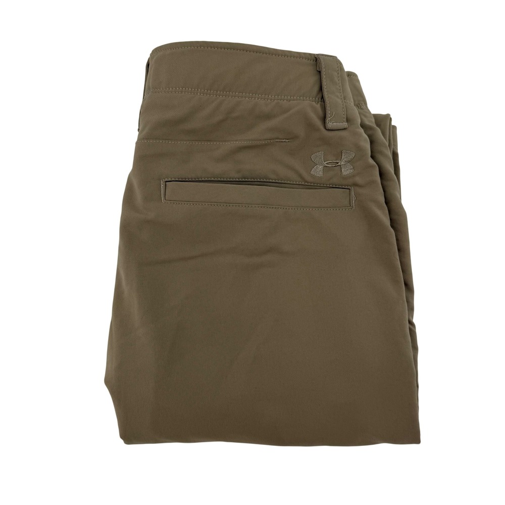 Under Armour Mens Straight Leg Chino Pants Khaki Size 30x32 UA Tech Flat‎ Front